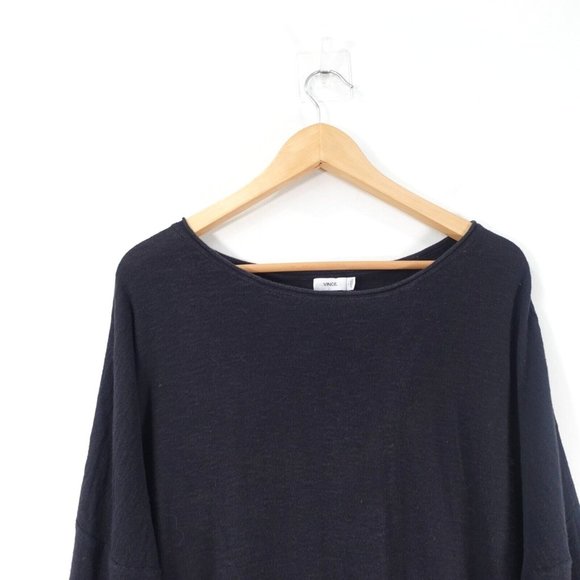 VINCE Black Sweater Women Large Knit Oversized Loose Pullover Boxy Casual Jumper - Picture 2 of 8
